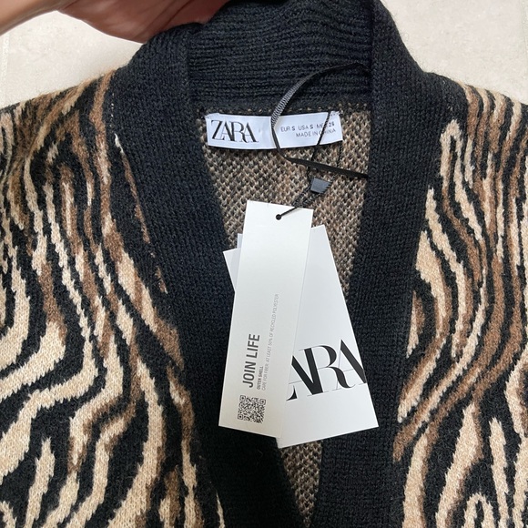 ZARA ANIMAL PRINT CARDIGAN‼️NWT FIRM PRICE. SIZE S‼️ - Picture 5 of 7